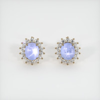 <span>10.77</span>&nbsp;<span class="tooltip-light">Ct.Tw.<span class="tooltiptext">Total Carat Weight</span></span> Purplish Blue Sapphire Earrings, 14K Yellow Gold 1